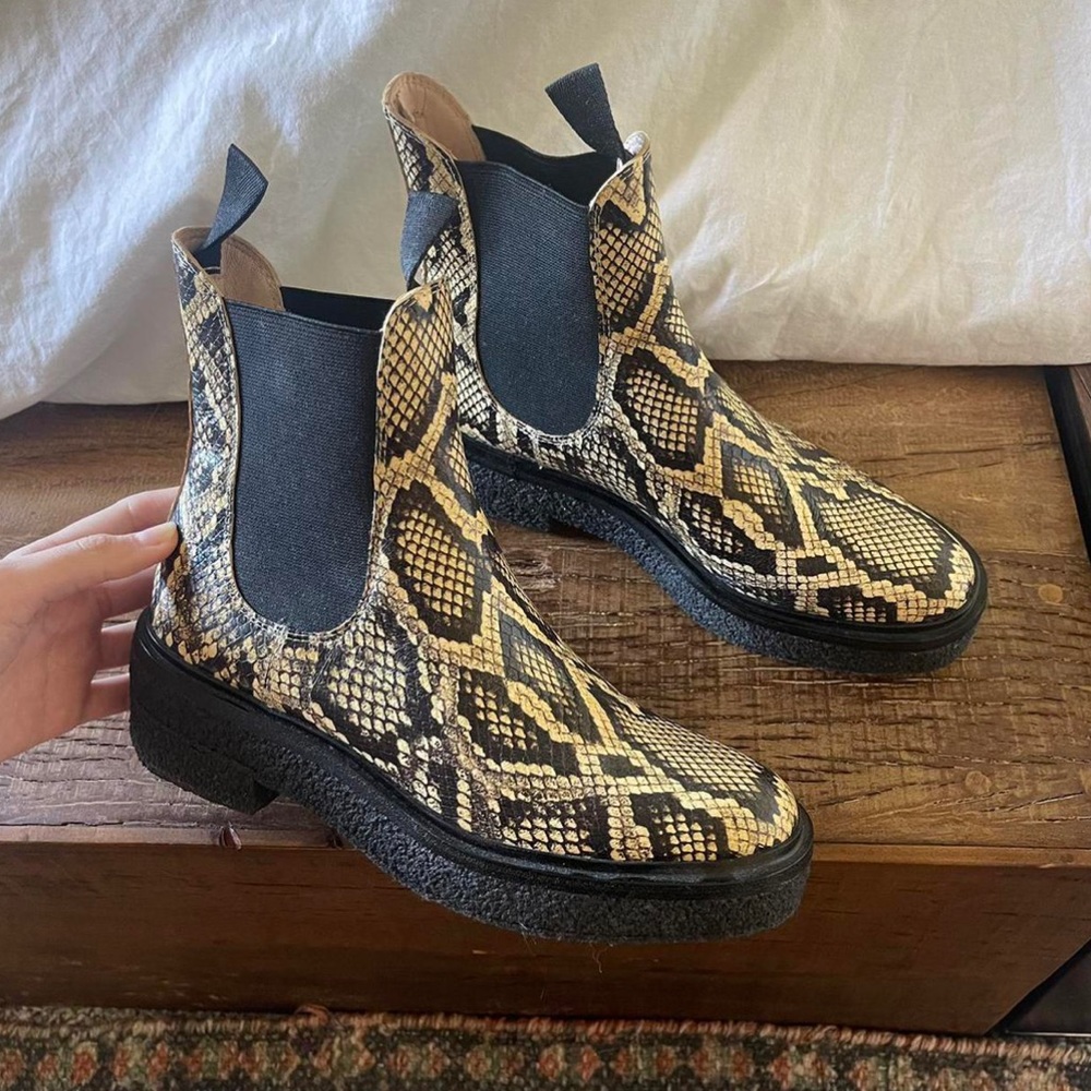 LOEFFLER RANDALL SNAKESKIN BOOTS